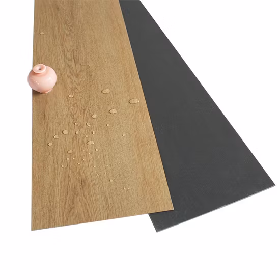 O vinil preto do PVC de Lvt da noz seca para trás/cola abaixo telhas das pranchas do revestimento